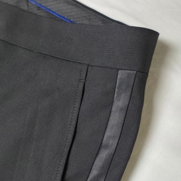 Kenneth Cole Reaction Tuxedo Pants Mens 37X32 Navy Straight Leg Suit Trouser NWT - Picture 3 of 6